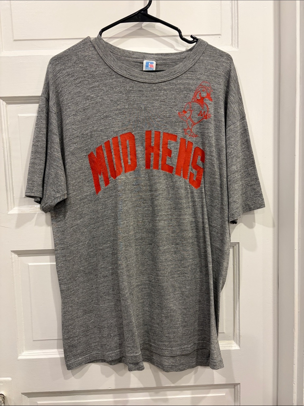 Vintage Mud Hens Gray Short-Sleeve Logo T-Shirt